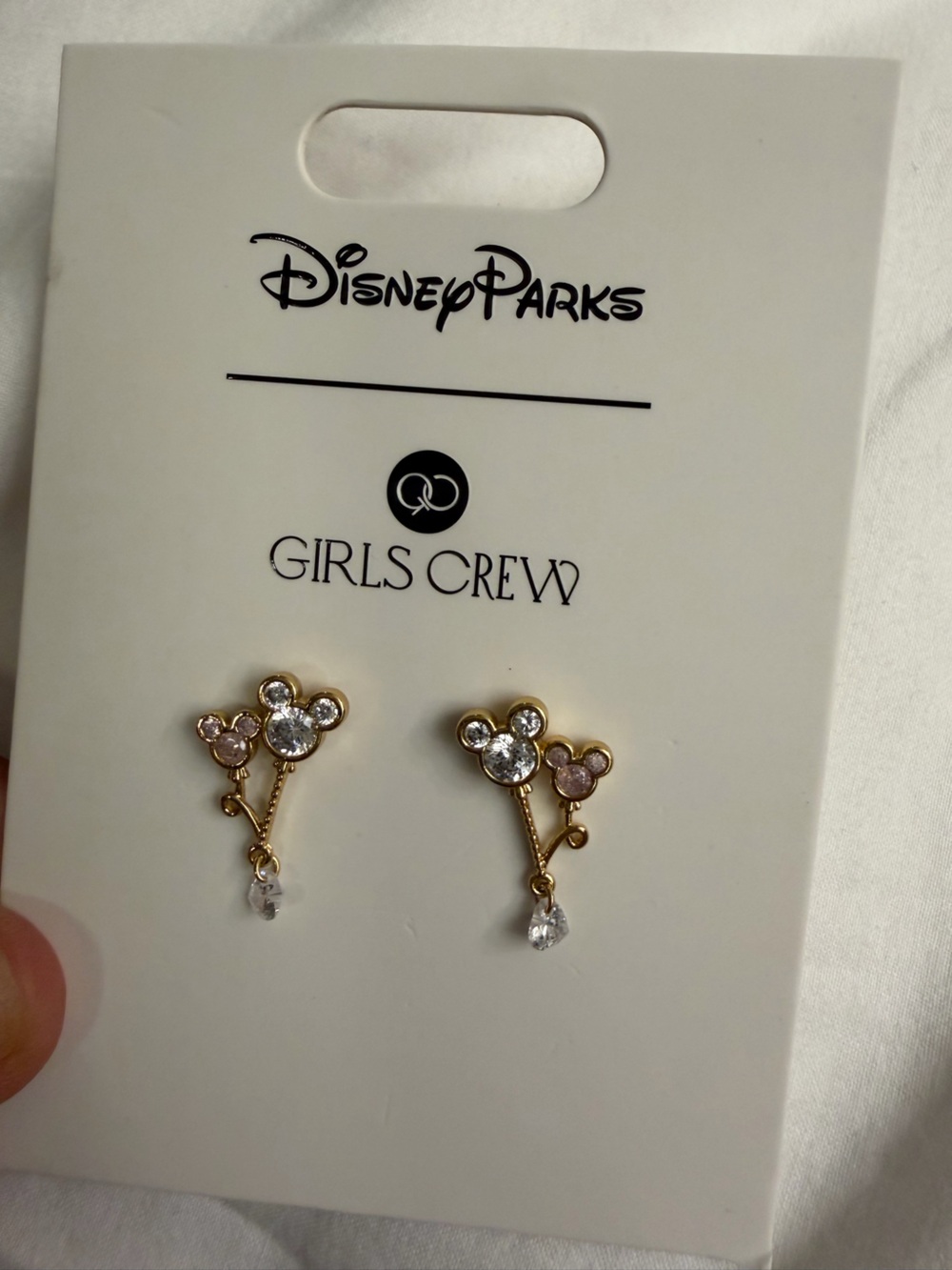 Disney Parks Girls Crew Gold balloon Mickey Dangle Earrings